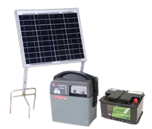 Electrificateur de cloture 12V Kit Master 50 + solaire + batterie